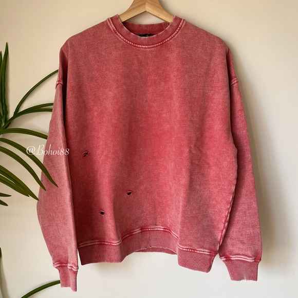 NEW Free People Falling Forward Snow Washed Destroyed Crew - Picture 10 of 12